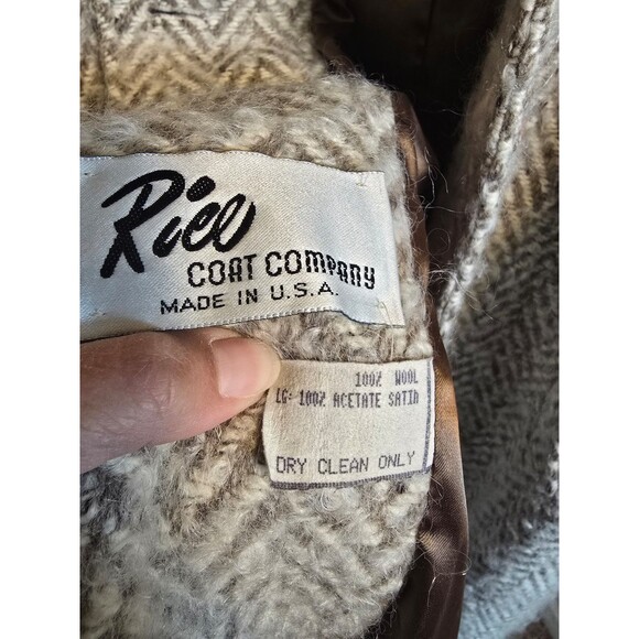 100% wool vintage full length coat with buttons and lined women's size 12 - Picture 3 of 9